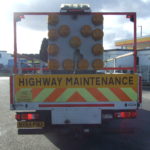 IVECO 75 E16 TRAFFIC MANAGEMENT DROPSIDE REAR VIEW